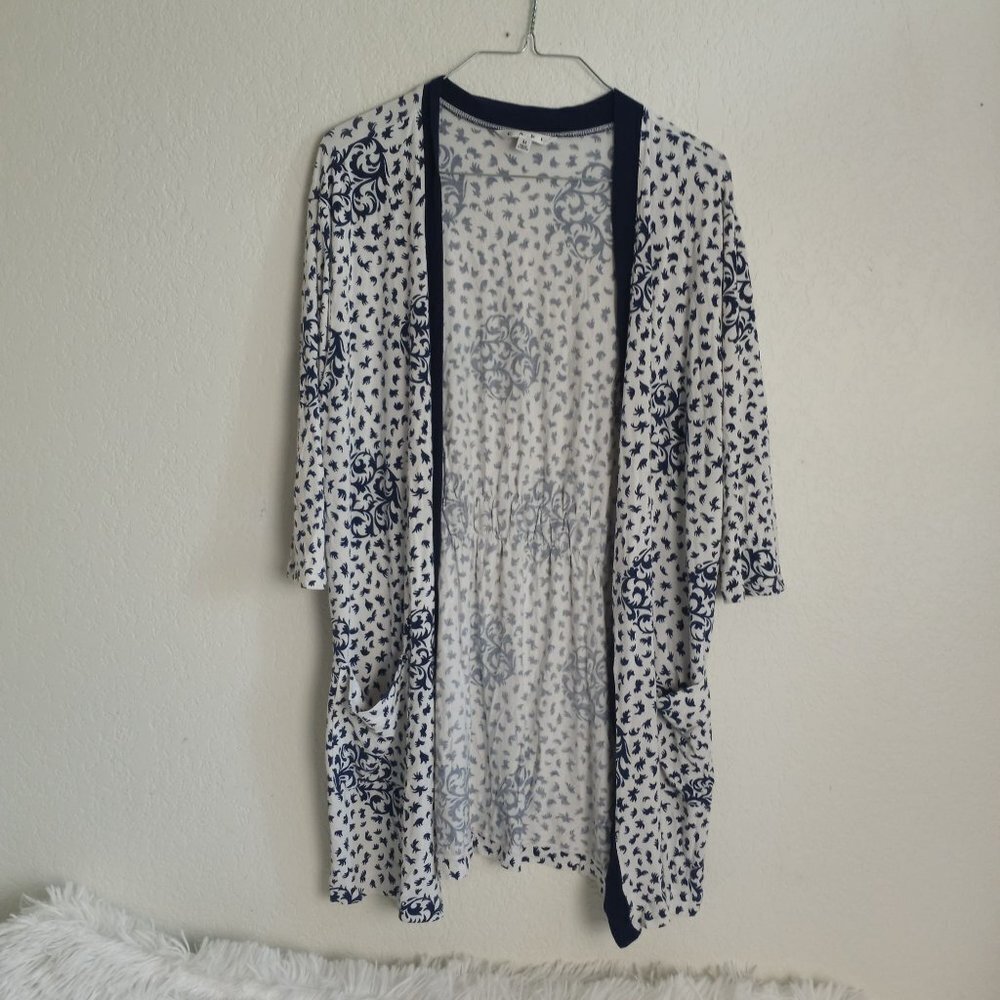 CABI 664 Charlotte Robe Navy Blue and White *NO BELT* M
